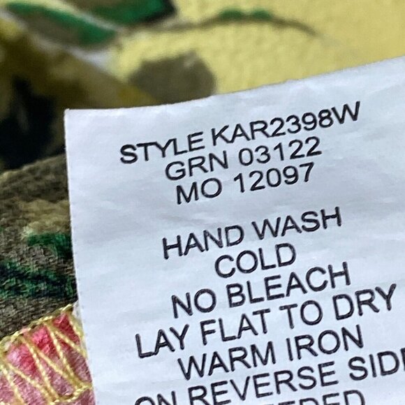 Fig and Flower Floral Popover Blouse Size 2X Yellow Lace Detail 3/4 Sleeves - Picture 6 of 11